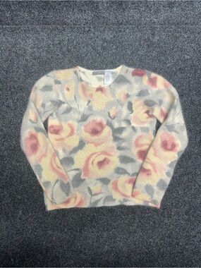 Lambswool Angora Floral Sweater Soft Feminine cottagecore fairy whimsygoth